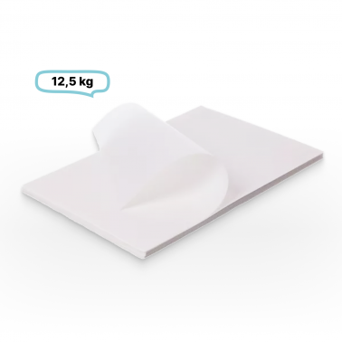 Pergaplus 1/8 Bogen, Pergamentersatzpapier, Einschlagpapier weiß, 37,5x25 cm, 12,5 KG für Verpackung von Lebensmitteln